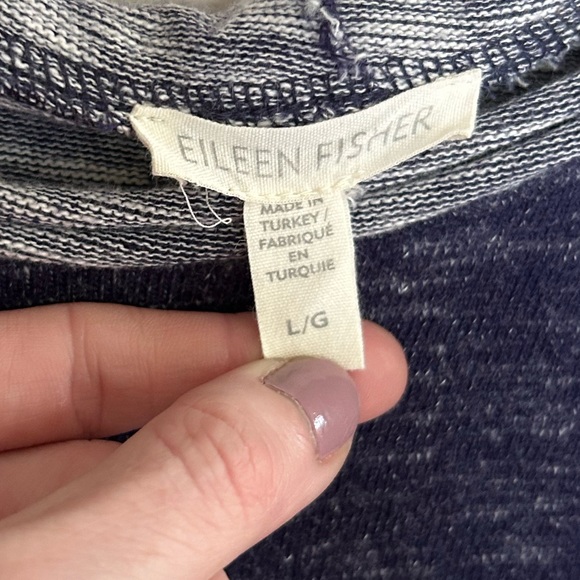 EILEEN FISHER 100% Organic Cotton Pullover Raglan Boxy Crewneck Sweatshirt Sz L - Picture 2 of 12